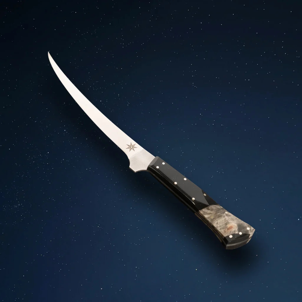 Curved boning knife, boning knife